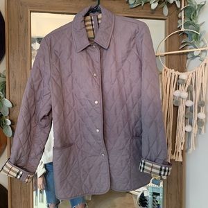 Burberry ladies gray diamond quilted coat